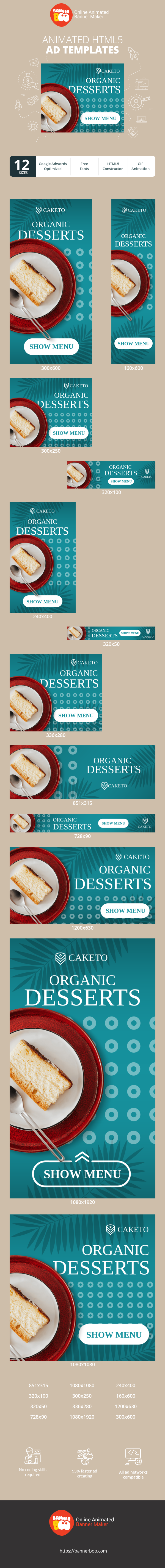Szablon reklamy banerowej — Bio-Desserts — Restaurant