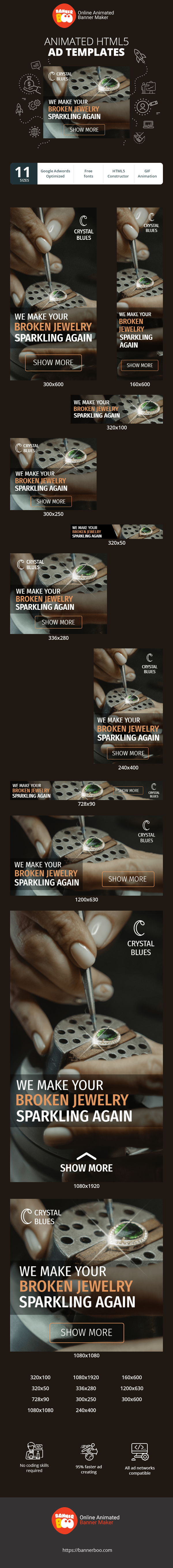 Banner ad template — We Make Your Broken Jewellery Sparkling Again — Jeweller
