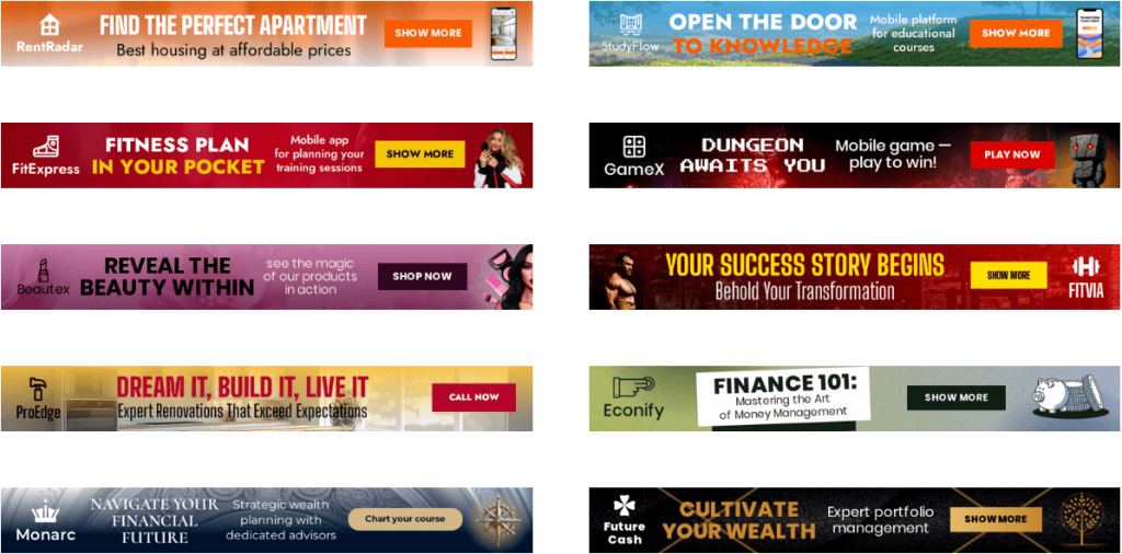horizontal banner examples 728×90