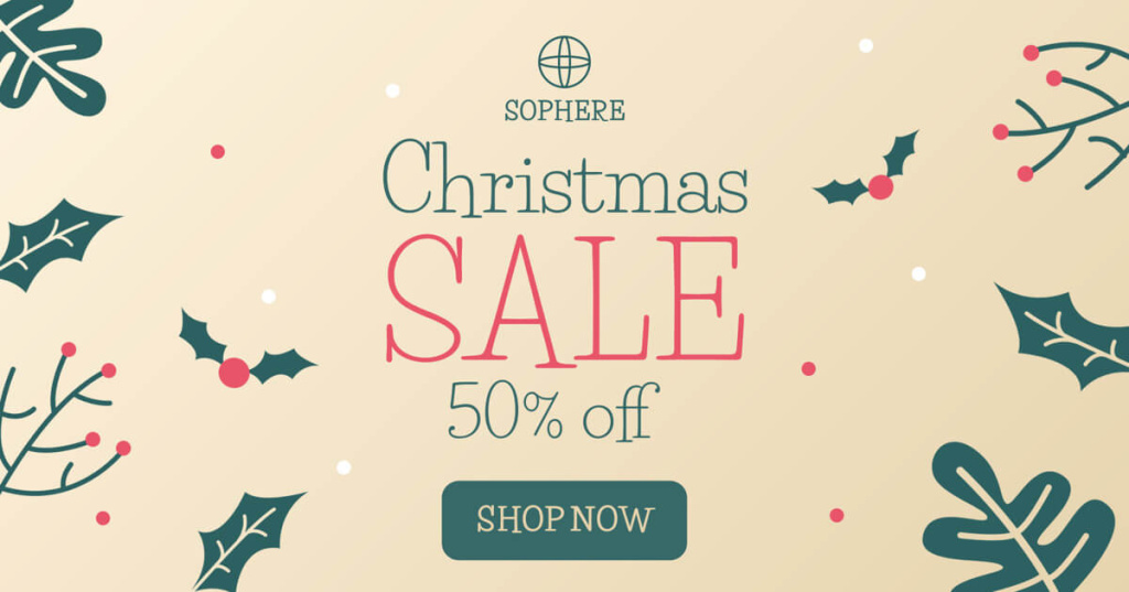 bannerboo christmas banner template with minimal graphic elements