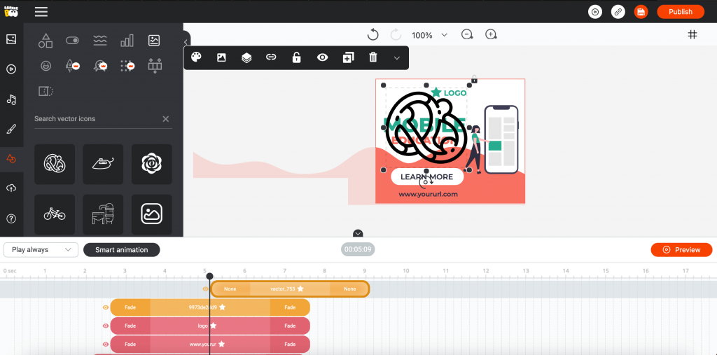 how to change svg on the banner template