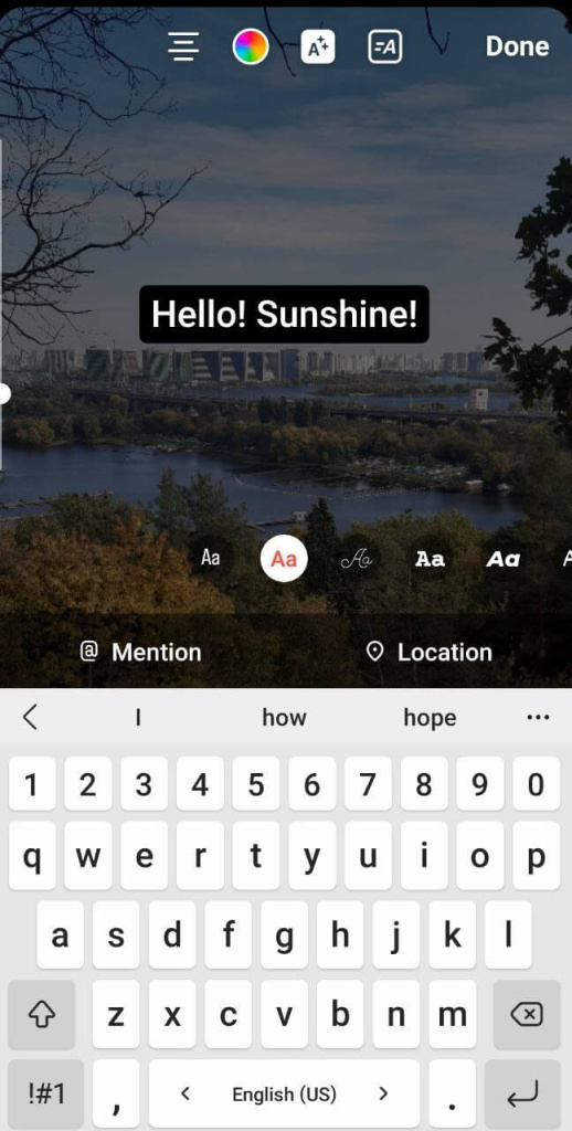 typography in insta story typography in insta story