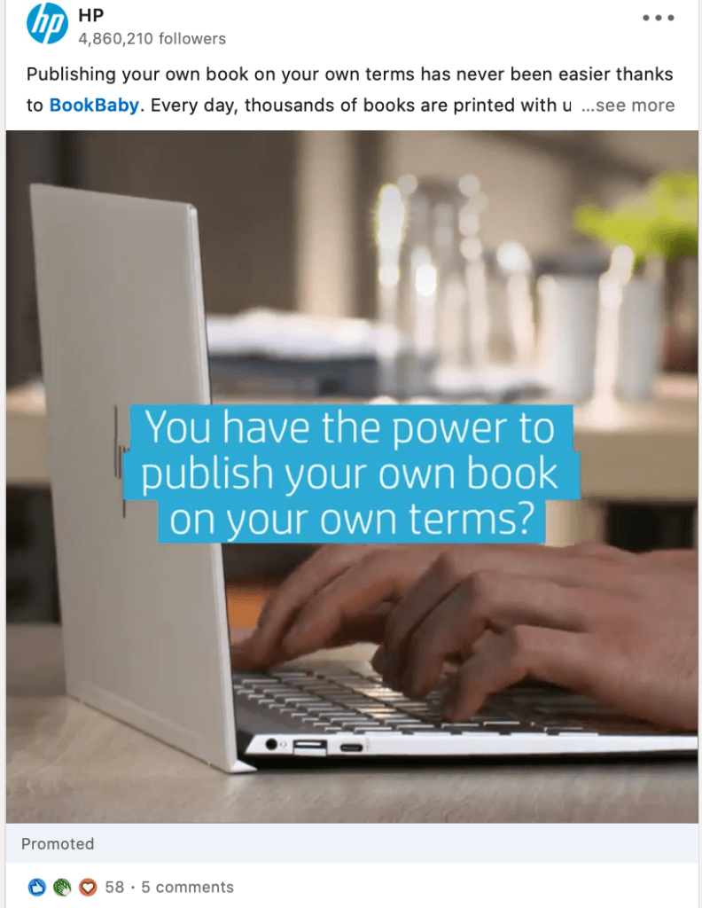 advertising on LinkedIn with one visual