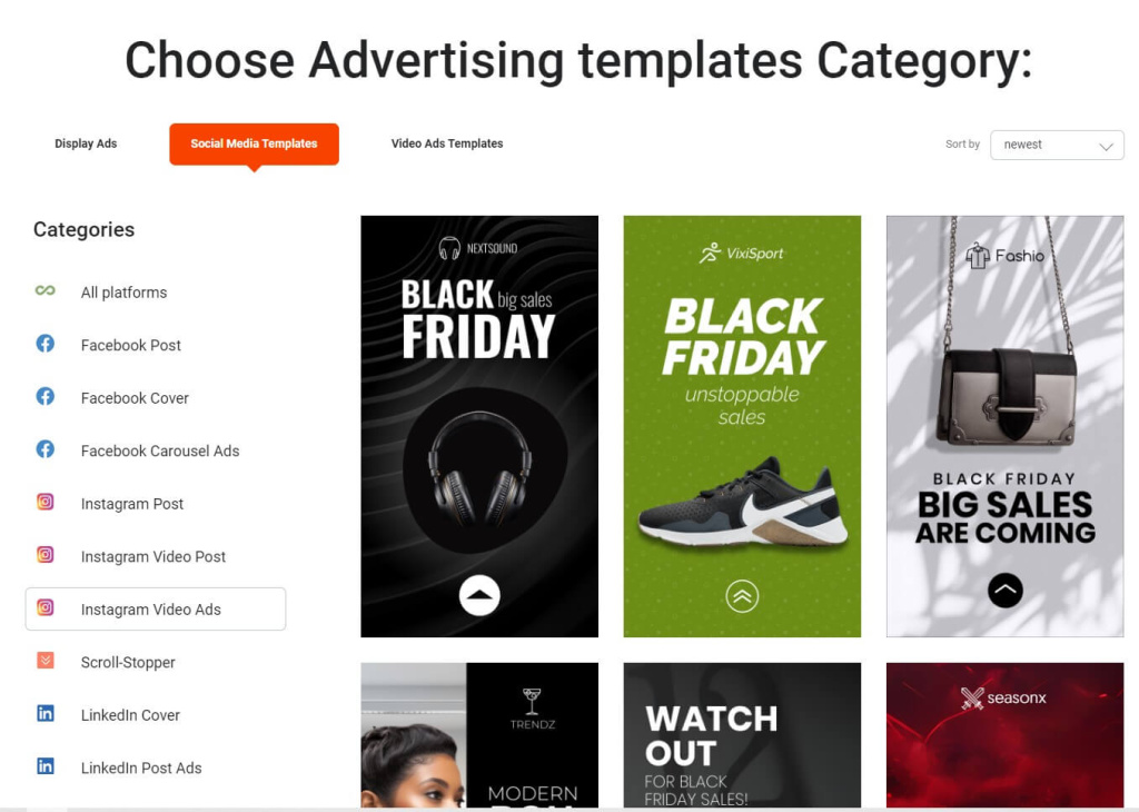 instagram ad template category instagram ad template category